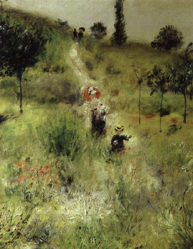 Pierre Auguste Renoir uppfor backen genom hogt gras China oil painting art
